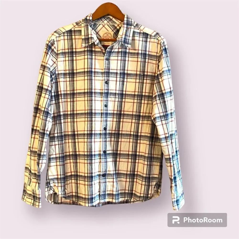 FAT FACE Long Sleeve Button Down Plaid Shirt